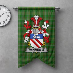 ScotsTee Shop Irish Widenham Clan Coat of Arms Irish Tartan Gonfalon Flag