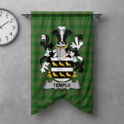 ScotsTee Shop Irish Temple Clan Coat of Arms Irish Tartan Gonfalon Flag