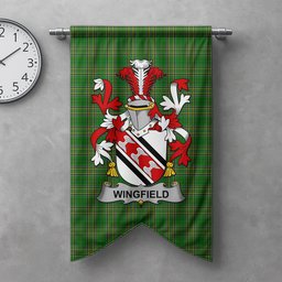 ScotsTee Shop Irish Wingfield Clan Coat of Arms Irish Tartan Gonfalon Flag