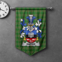 ScotsTee Shop Irish Rafter Clan Coat of Arms Irish Tartan Gonfalon Flag