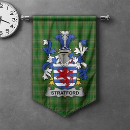 ScotsTee Shop Irish Stratford Clan Coat of Arms Irish Tartan Gonfalon Flag