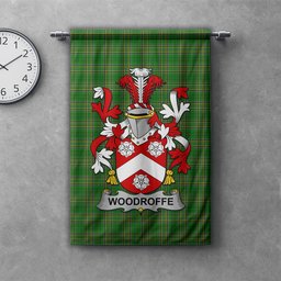ScotsTee Shop Irish Woodroffe Clan Coat of Arms Irish Tartan Gonfalon Flag