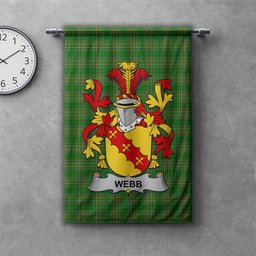ScotsTee Shop Irish Webb Clan Coat of Arms Irish Tartan Gonfalon Flag