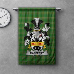 ScotsTee Shop Irish Rafferty or O'Rafferty Clan Coat of Arms Irish Tartan Gonfalon Flag