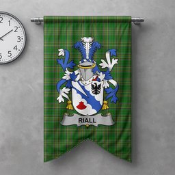 ScotsTee Shop Irish Riall or Ryle Clan Coat of Arms Irish Tartan Gonfalon Flag