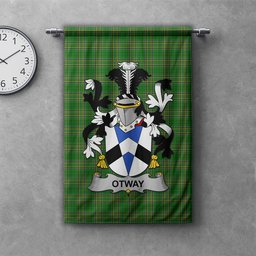 ScotsTee Shop Irish Otway Clan Coat of Arms Irish Tartan Gonfalon Flag