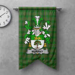 ScotsTee Shop Irish Murphy (Wexford) Clan Coat of Arms Irish Tartan Gonfalon Flag