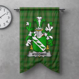 ScotsTee Shop Irish Wycombe Clan Coat of Arms Irish Tartan Gonfalon Flag