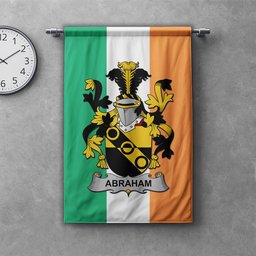 ScotsTee Shop Irish Abraham Clan Coat of Arms Irish Tartan Gonfalon Flag