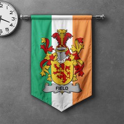 ScotsTee Shop Irish Field Clan Coat of Arms Irish Tartan Gonfalon Flag