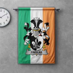 ScotsTee Shop Irish Finglas Clan Coat of Arms Irish Tartan Gonfalon Flag
