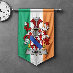 ScotsTee Shop Irish Amory Clan Coat of Arms Irish Tartan Gonfalon Flag