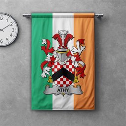 ScotsTee Shop Irish Athy Clan Coat of Arms Irish Tartan Gonfalon Flag