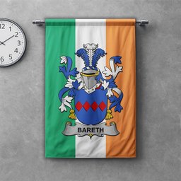 ScotsTee Shop Irish Bareth Clan Coat of Arms Irish Tartan Gonfalon Flag