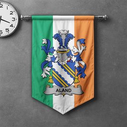 ScotsTee Shop Irish Aland Clan Coat of Arms Irish Tartan Gonfalon Flag