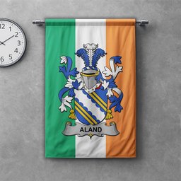 ScotsTee Shop Irish Aland Clan Coat of Arms Irish Tartan Gonfalon Flag