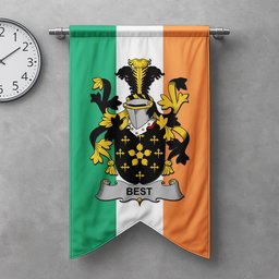 ScotsTee Shop Irish Best Clan Coat of Arms Irish Tartan Gonfalon Flag