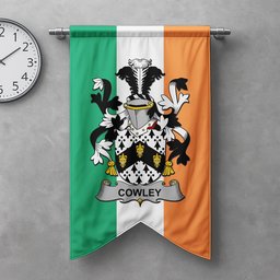 ScotsTee Shop Irish Cowley or Cooley Clan Coat of Arms Irish Tartan Gonfalon Flag