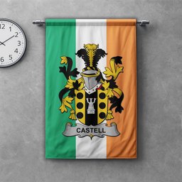 ScotsTee Shop Irish Castell Clan Coat of Arms Irish Tartan Gonfalon Flag
