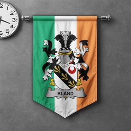 ScotsTee Shop Irish Bland Clan Coat of Arms Irish Tartan Gonfalon Flag