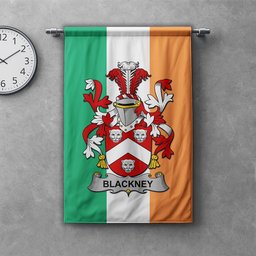 ScotsTee Shop Irish Blackney Clan Coat of Arms Irish Tartan Gonfalon Flag