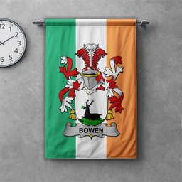 ScotsTee Shop Irish Bowen Clan Coat of Arms Irish Tartan Gonfalon Flag
