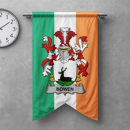 ScotsTee Shop Irish Bowen Clan Coat of Arms Irish Tartan Gonfalon Flag