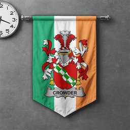 ScotsTee Shop Irish Crowder Clan Coat of Arms Irish Tartan Gonfalon Flag