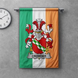 ScotsTee Shop Irish Crowder Clan Coat of Arms Irish Tartan Gonfalon Flag