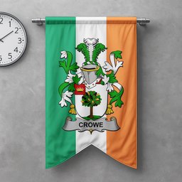 ScotsTee Shop Irish Crowe or McEnchroe Clan Coat of Arms Irish Tartan Gonfalon Flag