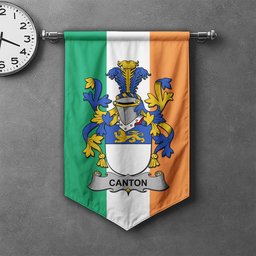 ScotsTee Shop Irish Canton Clan Coat of Arms Irish Tartan Gonfalon Flag