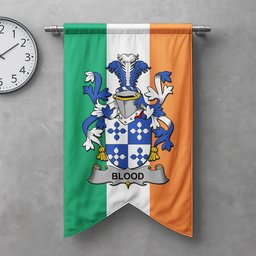 ScotsTee Shop Irish Blood Clan Coat of Arms Irish Tartan Gonfalon Flag