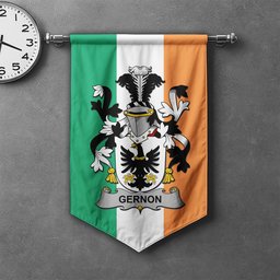 ScotsTee Shop Irish Gernon or Garland Clan Coat of Arms Irish Tartan Gonfalon Flag