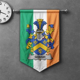 ScotsTee Shop Irish Gough Clan Coat of Arms Irish Tartan Gonfalon Flag