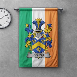 ScotsTee Shop Irish Gough Clan Coat of Arms Irish Tartan Gonfalon Flag