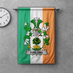 ScotsTee Shop Irish Furlong Clan Coat of Arms Irish Tartan Gonfalon Flag