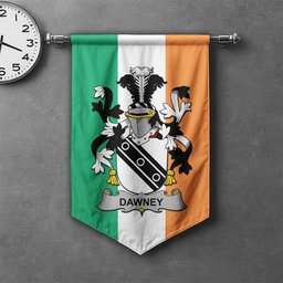 ScotsTee Shop Irish Dawney or Dawnay Clan Coat of Arms Irish Tartan Gonfalon Flag
