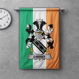 ScotsTee Shop Irish Dawney or Dawnay Clan Coat of Arms Irish Tartan Gonfalon Flag