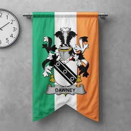 ScotsTee Shop Irish Dawney or Dawnay Clan Coat of Arms Irish Tartan Gonfalon Flag