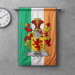 ScotsTee Shop Irish Hale or McHale Clan Coat of Arms Irish Tartan Gonfalon Flag