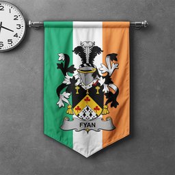 ScotsTee Shop Irish Fyan or Faghan Clan Coat of Arms Irish Tartan Gonfalon Flag