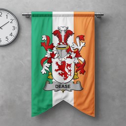 ScotsTee Shop Irish Dease Clan Coat of Arms Irish Tartan Gonfalon Flag