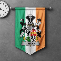 ScotsTee Shop Irish Dancer Clan Coat of Arms Irish Tartan Gonfalon Flag