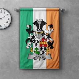 ScotsTee Shop Irish Dancer Clan Coat of Arms Irish Tartan Gonfalon Flag