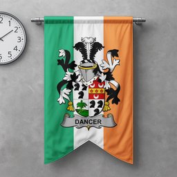 ScotsTee Shop Irish Dancer Clan Coat of Arms Irish Tartan Gonfalon Flag