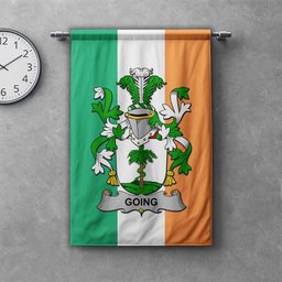 ScotsTee Shop Irish Going Clan Coat of Arms Irish Tartan Gonfalon Flag