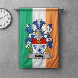 ScotsTee Shop Irish Gara or O'Gara Clan Coat of Arms Irish Tartan Gonfalon Flag