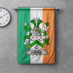 ScotsTee Shop Irish Foster Clan Coat of Arms Irish Tartan Gonfalon Flag