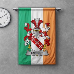 ScotsTee Shop Irish Enright Clan Coat of Arms Irish Tartan Gonfalon Flag