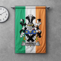 ScotsTee Shop Irish Drisdale Clan Coat of Arms Irish Tartan Gonfalon Flag